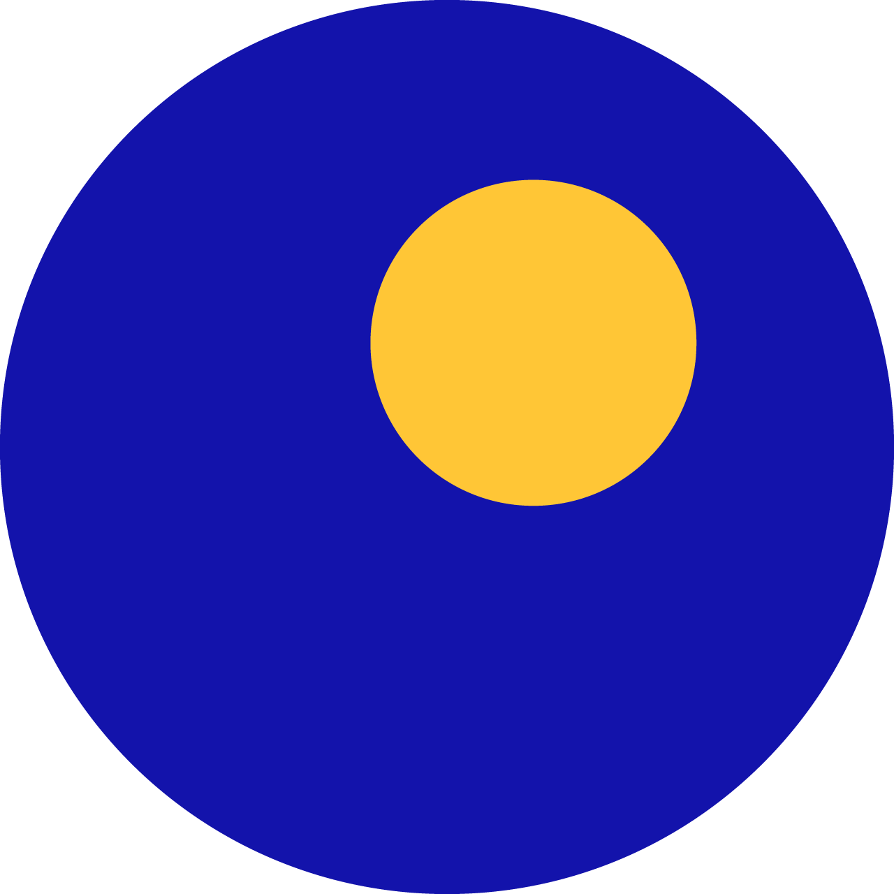 Mein Logo zeigt einen Blauen Kreis mit einem kleineren gelben Kreis in oberen, rechten Bereich. Ähnlich einem Auge das das nach oben sieht. Wie die strahlende Sonne am blauen Himmel.